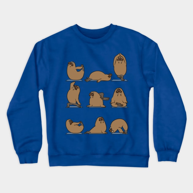 Walrus Yoga Crewneck Sweatshirt by huebucket